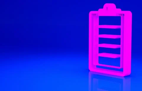 Pink Sport training program or fitness plan icon isolated on blue background. Stock-Illustration