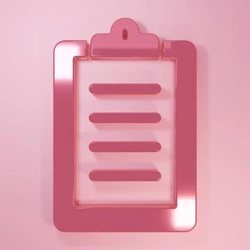 Pink Sport training program or fitness plan icon isolated on pink backgroun.. Stock-Illustration