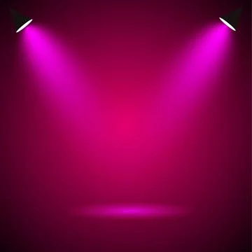Pink Spotlight Stage Background Dramatic Lighting Empty Scene Design Vector Stock Illustration