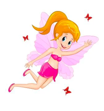 Pink spring fairy Stock Illustration