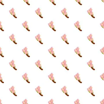 Pink spring flower blossom repeating pattern background Illustrazione stock