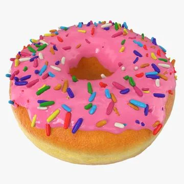 Pink Sprinkled Donut 3D Model