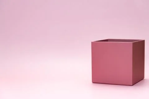 Pink square box on empty background Stock Photos