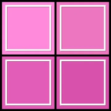 Pink square frame set. Simple border design great for valentine card or cosme Stock Illustration