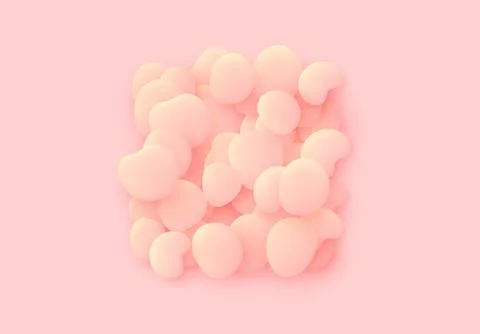 Pink square isolated background. Design elements of the liquid rounded plasti Stock Illustration