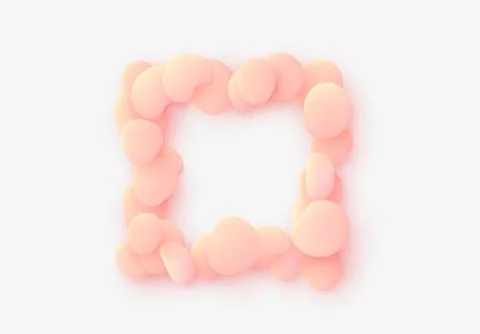 Pink square isolated background. Design elements of the liquid rounded plasti 스톡 일러스트
