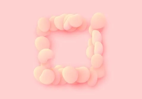 Pink square isolated background. Design elements of the liquid rounded plasti Stock Illustration