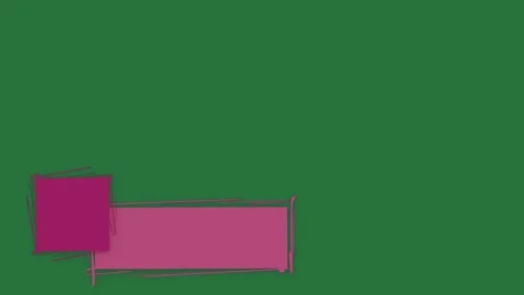Pink square on it picture of box isolated on green screen background Video stock 336858439