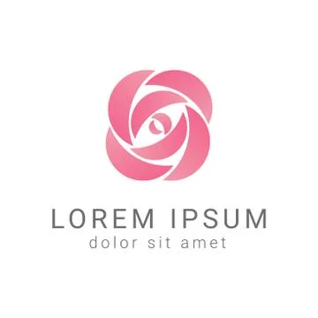 Pink square rose logo Stock Illustration