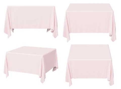 Pink square tablecloth set Stock Illustration