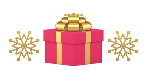 Pink squared Christmas gift box decorative elements for festive holiday celeb 스톡 일러스트