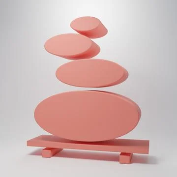 Pink Stack hot stones icon isolated on pink background. Spa salon accessory.. Stock Illustration
