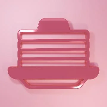 Pink Stack of pancakes with honey icon isolated on pink background. Breakfa.. イラスト素材