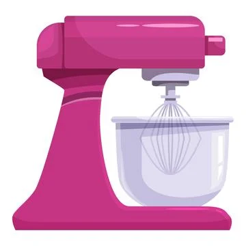 Pink stand mixer preparing ingredients for baking Stock Illustration