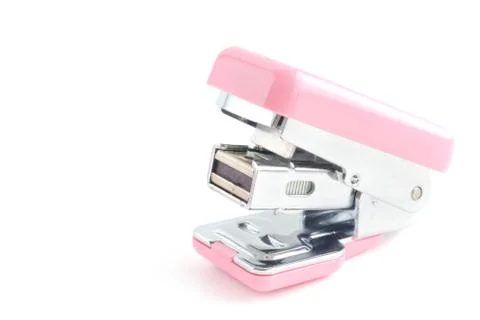 Pink stapler Foto stock