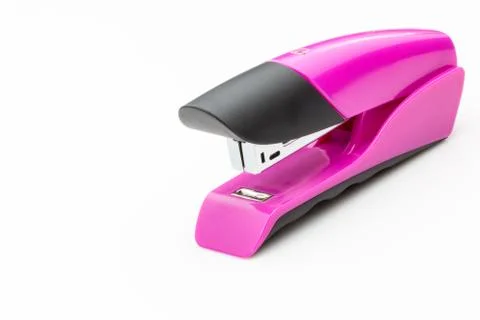 Pink Stapler on a white background. Stock Photos