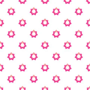 Pink star geometric repeating pattern on white background 스톡 일러스트