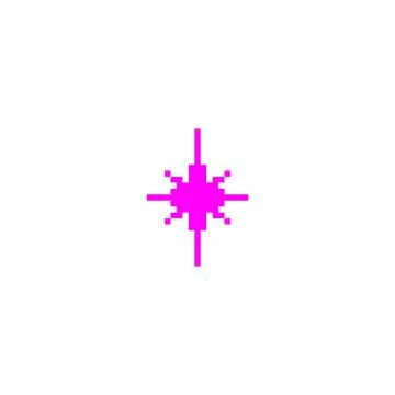 Pink star pixel art, vector pixeled sparkle star 8 bit Y2K symbol, shiny game Stock Illustration