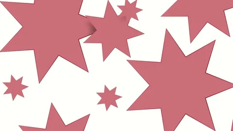 Pink star-shaped figures spin in different directions. 3D rendering Video stock 94831108