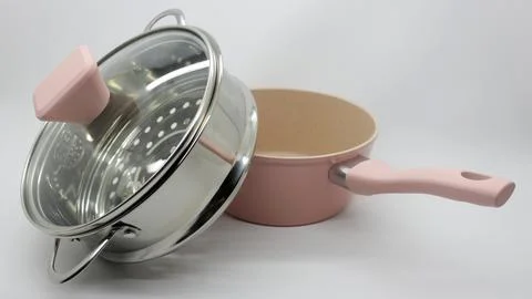Pink steamer pot Stock Photos