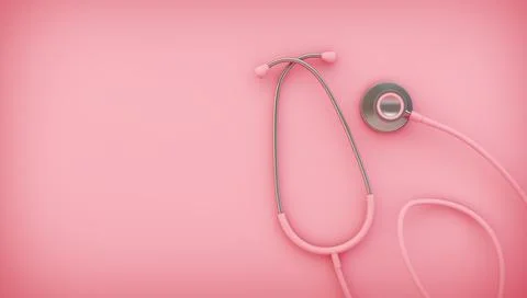 Pink stethoscope Stock Illustration