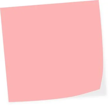 Pink stick note isolated on a white background Illustrazione stock