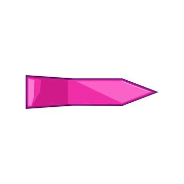 Pink sticky arrow pointing right for highlight and direction Stock Illustration
