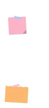 Pink sticky note with blue corner flag Stock Illustration