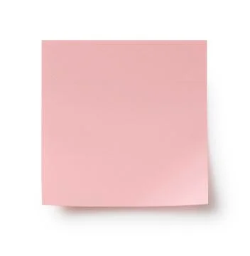 Pink sticky notes on a white background Stock Photos