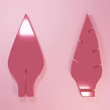 Pink Stone age arrow head icon isolated on pink background. Medieval weapon.. Stock Illustration
