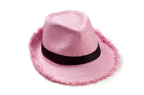 Pink straw hat Fotos Stock