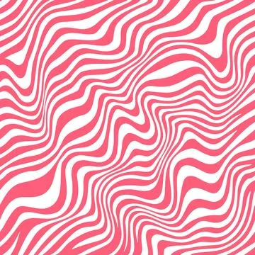 Pink strawberry caramel seamless wavy background Stock Illustration