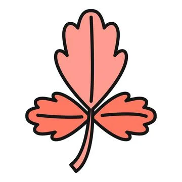 Pink strawberry leaf doodle vector icon イラスト素材