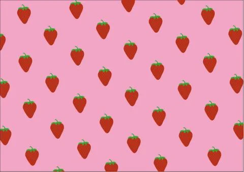 PINK STRAWBERRY PATTERN Stock Illustration