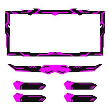 Pink streaming overlay border frame design イラスト素材