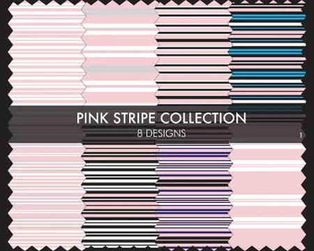 Pink Stripe Seamless Pattern Collection 库存插图