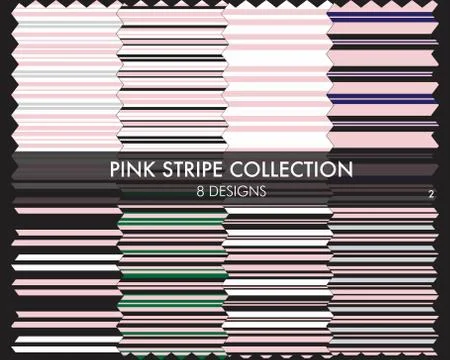 Pink Stripe Seamless Pattern Collection 스톡 일러스트
