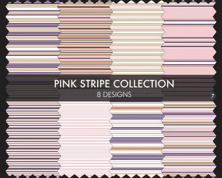 Pink Stripe Seamless Pattern Collection Stockillustratie