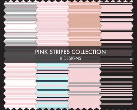 Pink Stripe Seamless Pattern Collection Stockillustratie