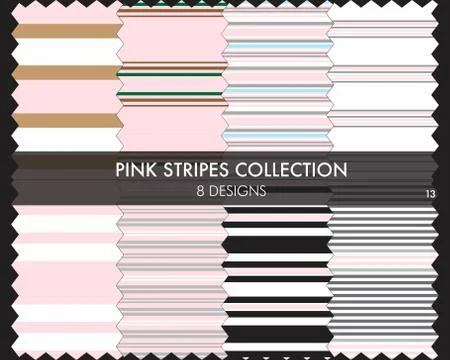 Pink Stripe Seamless Pattern Collection 库存插图