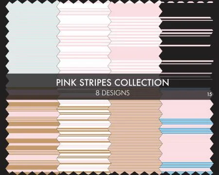 Pink Stripe Seamless Pattern Collection 库存插图