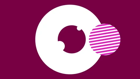 Pink Striped Circle Spin Center Loop Background Stock Footage 332914142