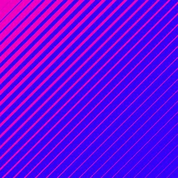 Pink striped geometrical diagonal parallel lines pattern on neon blue background Stock Illustration