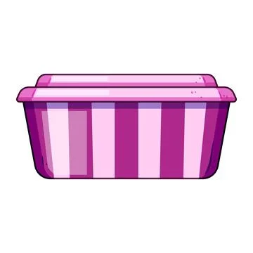 Pink striped plastic container for ice cream or food Stock Illustration