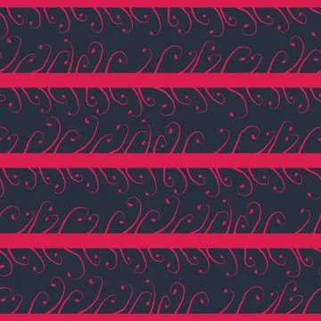 Pink stripes seamless vector pattern with sprouts Stock-Illustration