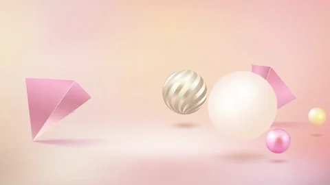 Pink studio background with geometric elements in 4k video. Stock Footage 155145853