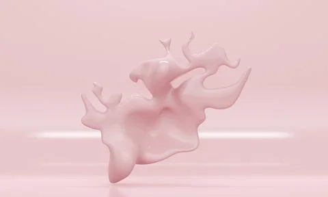 Pink studio background with shiny abstract shape. 3d rendering Illustrazione stock