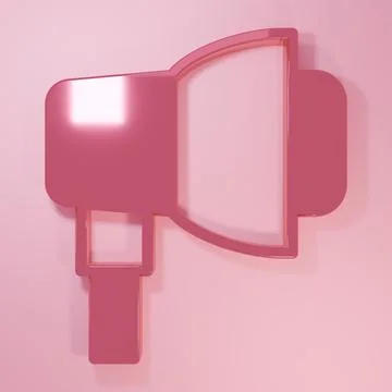 Pink Studio light bulb in softbox icon isolated on pink background. Shadow .. Stock Illustration