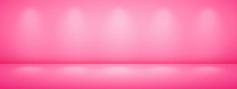 Pink studio room with light shadow. Limbo light background. Abstract 3d bg .. Stock Illustration