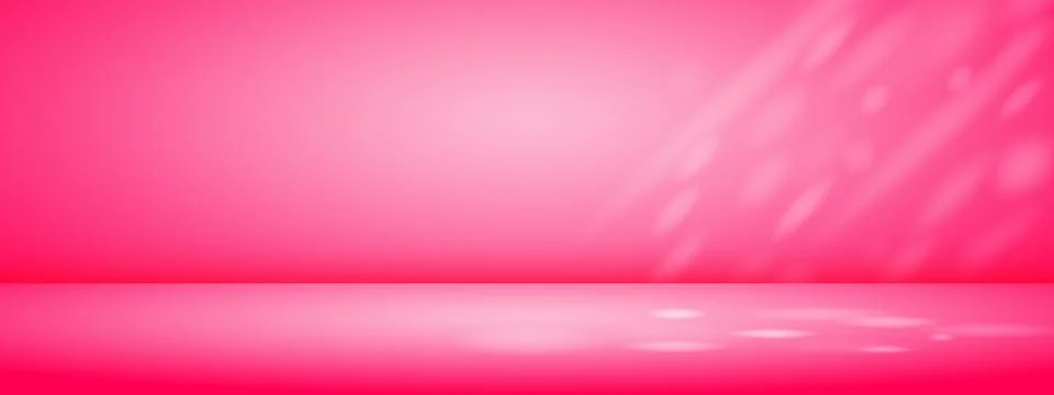 Pink studio room with sun rays. Limbo light background. Abstract 3d bg with.. Stock Illustration